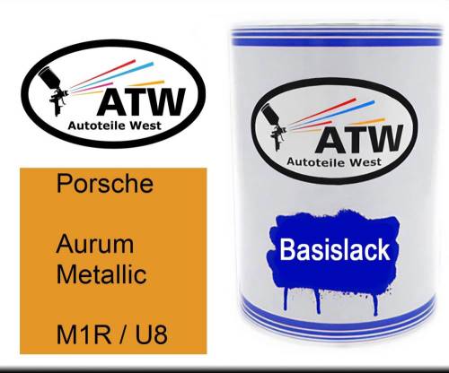 Porsche, Aurum Metallic, M1R / U8: 500ml Lackdose, von ATW Autoteile West.